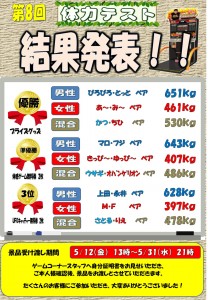 第8回体力テスト結果